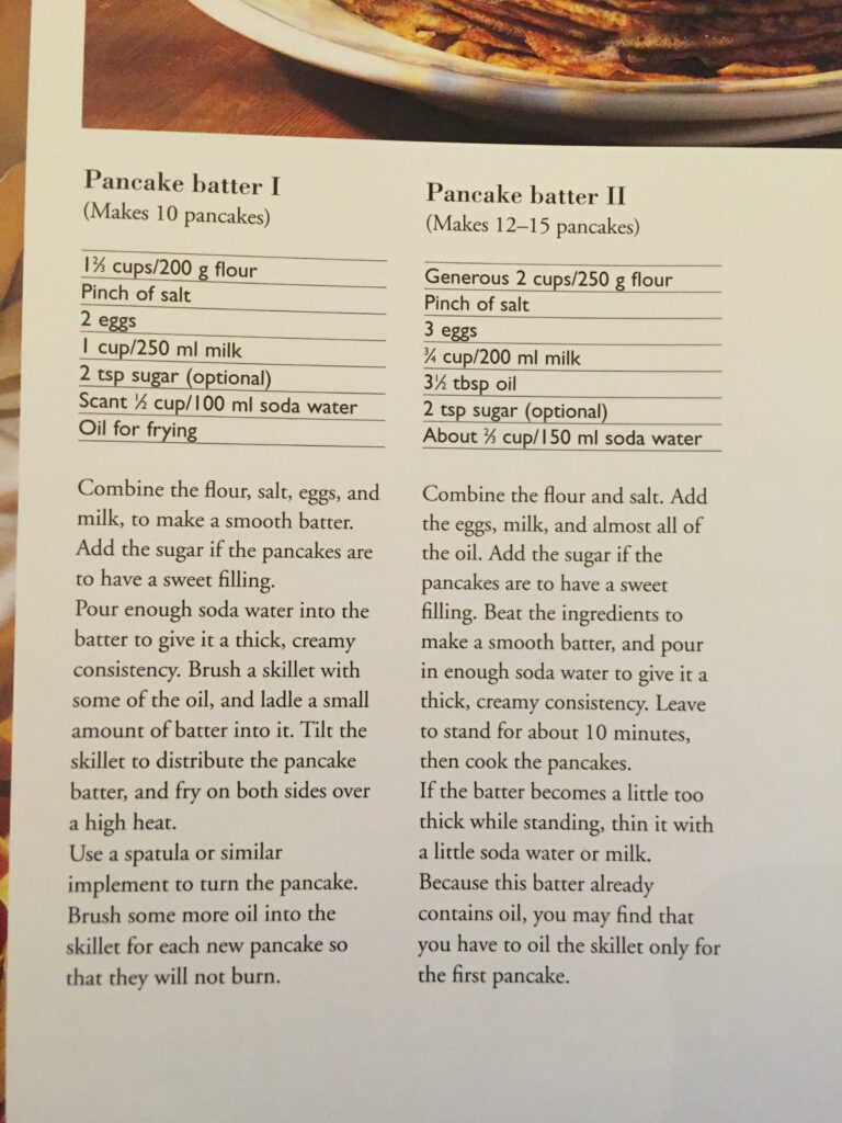 palascinta crepe batter mix from hungarian cookbook